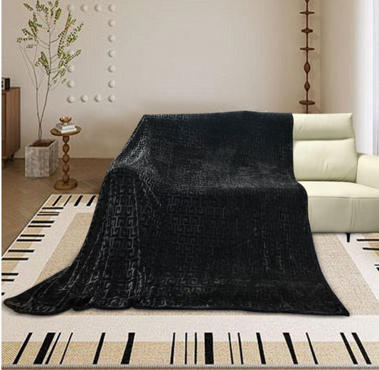 Greek key embossed throw - kingsize