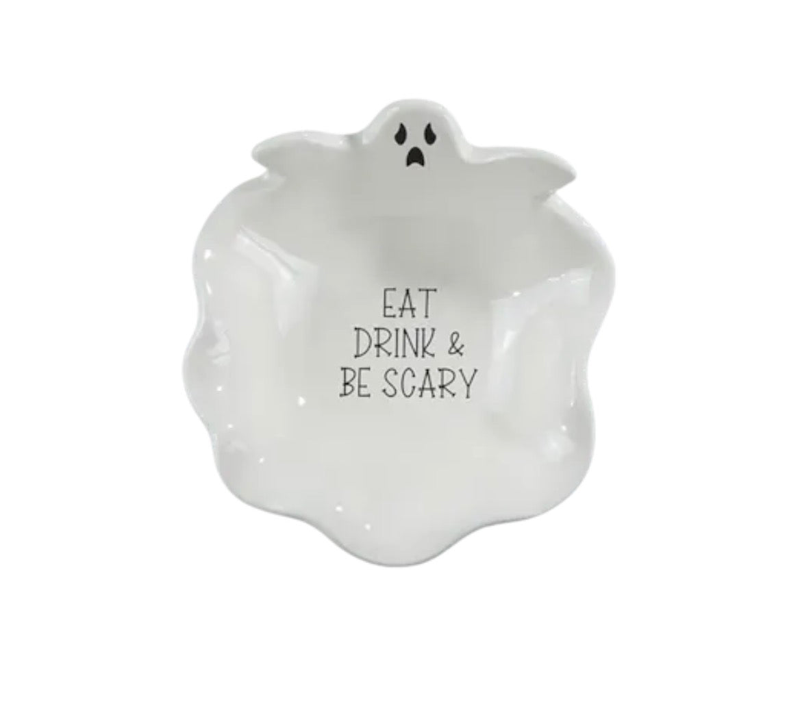 Halloween slogan ghost bowl