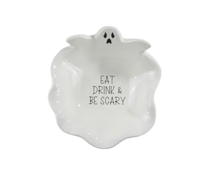 Halloween ceramic slogan ghost bowl