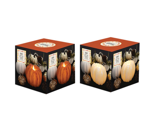 Autumnal LED wax pumpkin candle