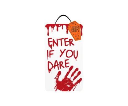 Halloween warning plaque