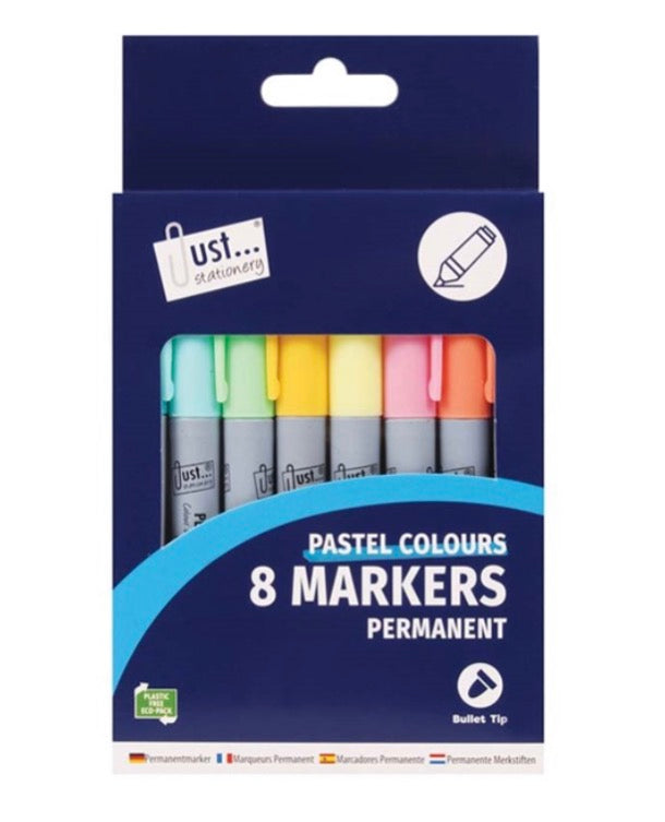 Pastel permanent markers 8 pack