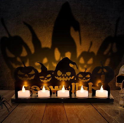 Halloween shadow candle holder