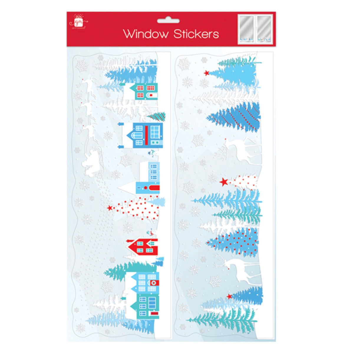Christmas border scene clings 2 pack