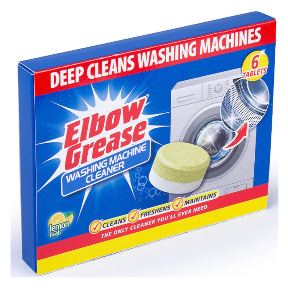 Elbow Grease washing machine cleaner tablets 6 pack - lemon fresh