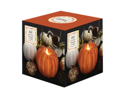 Autumnal LED wax pumpkin candle