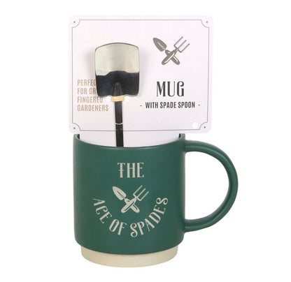 Ace of spades mug with spade spoon