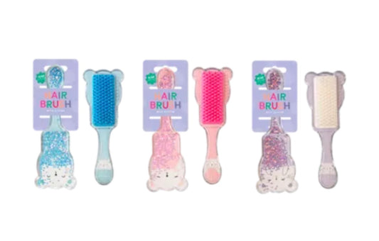Kids glitter animal hair brush