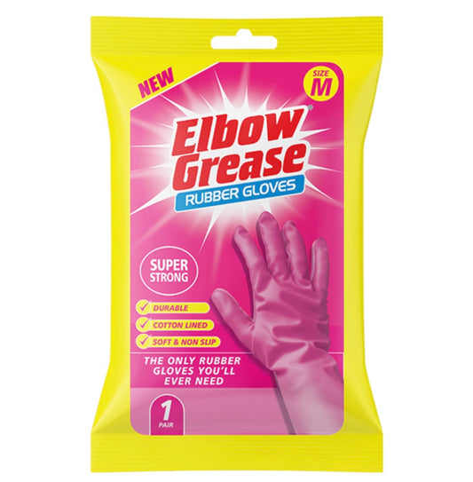 Elbow Grease super strong pink washing up gloves - medium