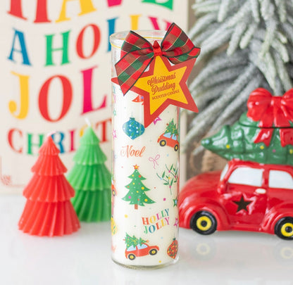 Tube candle - nostalgic Christmas print