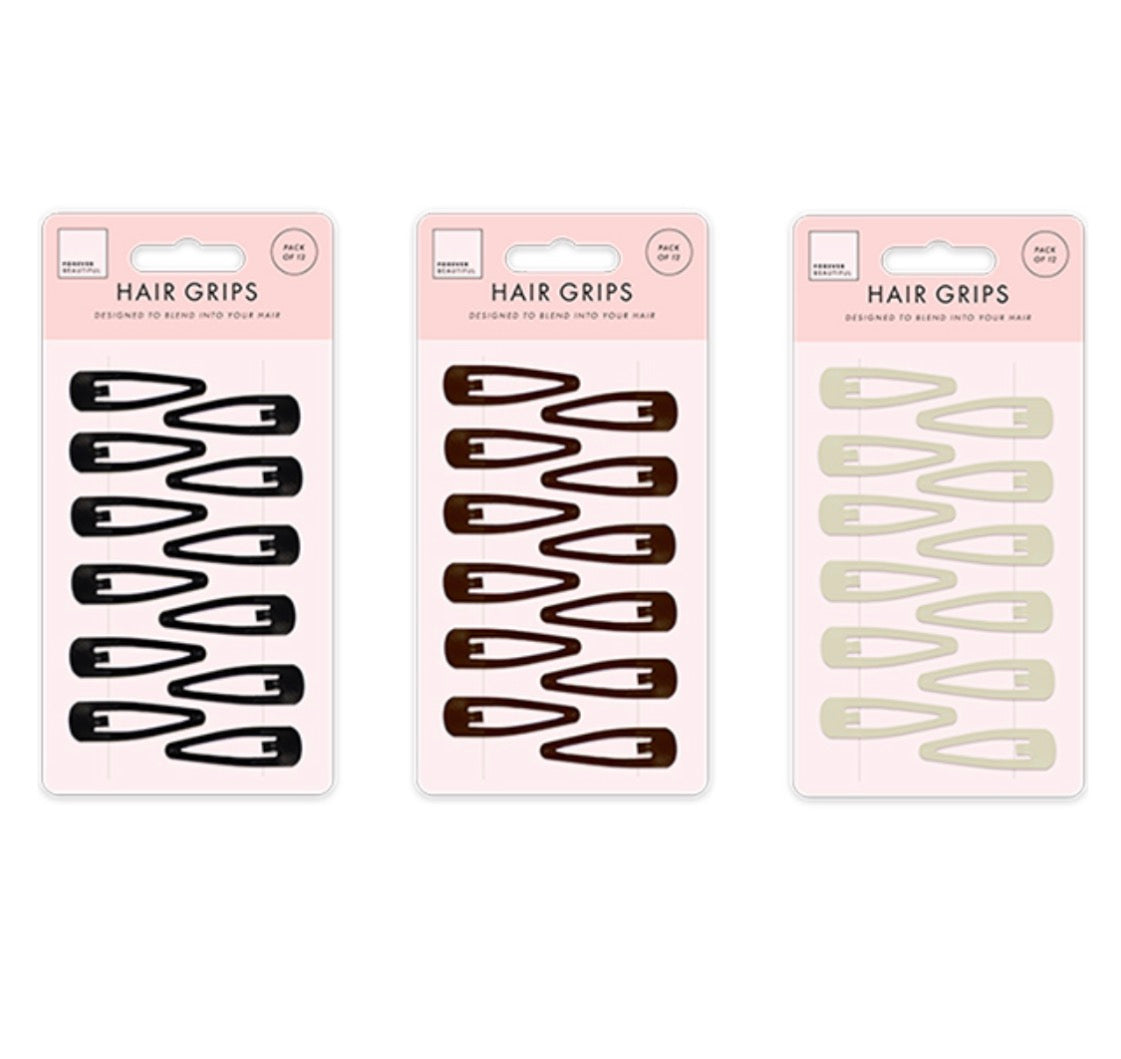 Large hair grips 12 pack