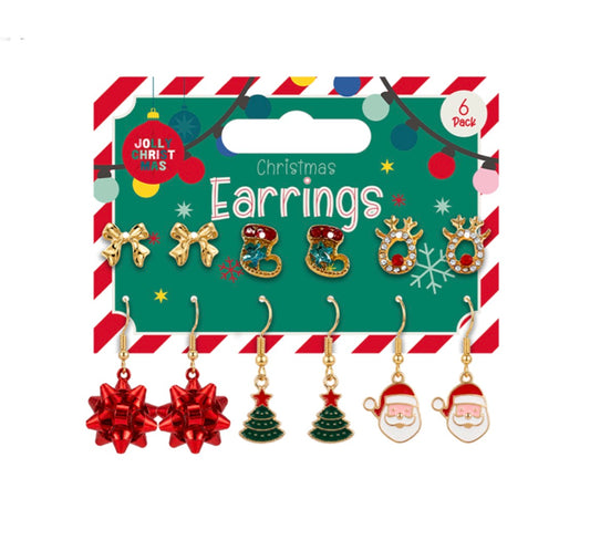 Christmas earrings 6 pack