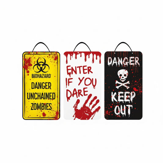 Halloween warning plaque