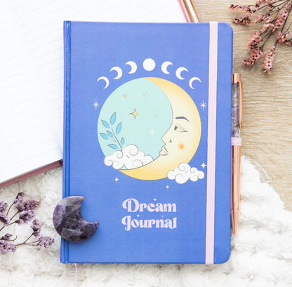 The moon dream journal with amethyst pen