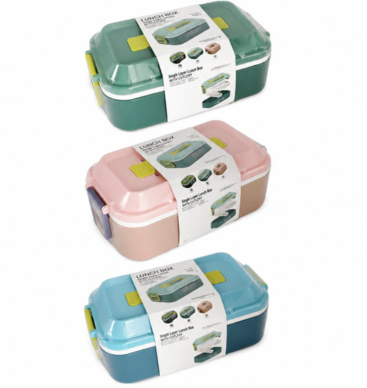 Vagonlife single layer lunch box with cutlery