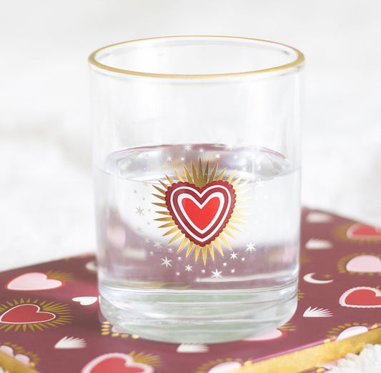 Scared heart drinking glass