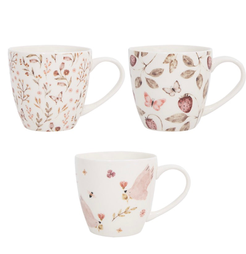 New bone china mug - strawberry floral