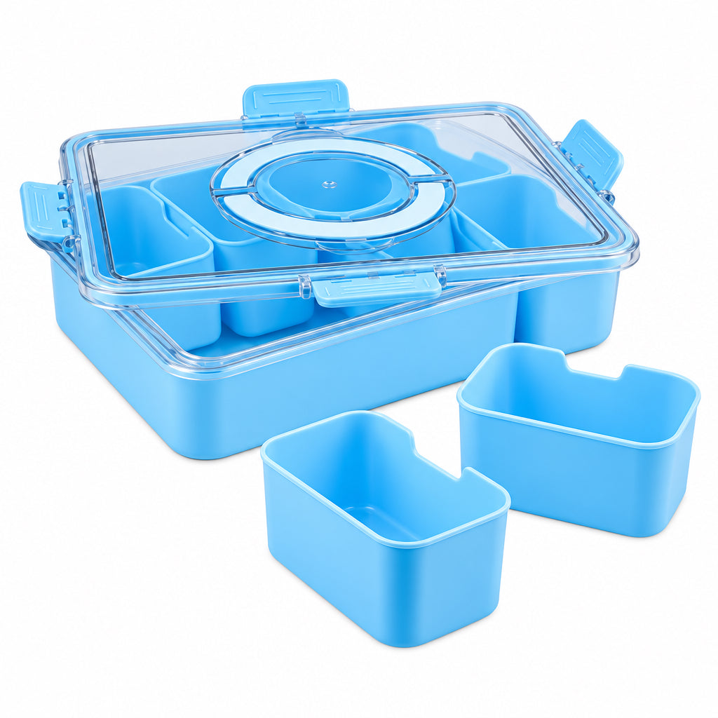 8-compartment snack box with handle