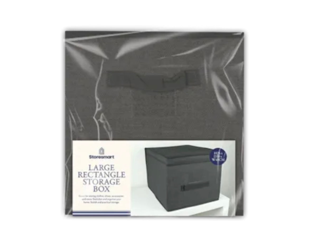 Large rectangular storage box with lid