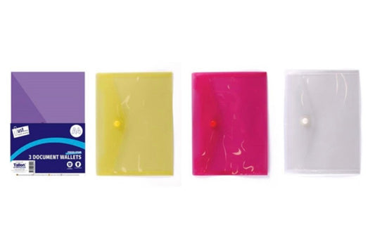 A4 document stud wallets 3 pack