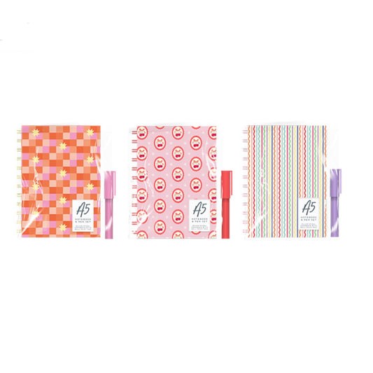 A5 wiro notebook & pen set