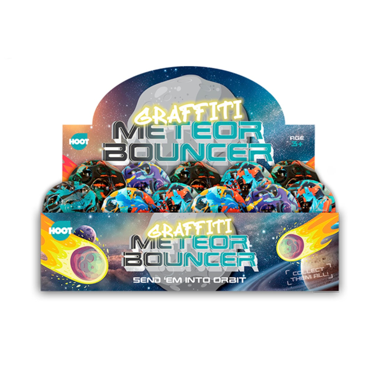 Graffiti meteor bouncy ball