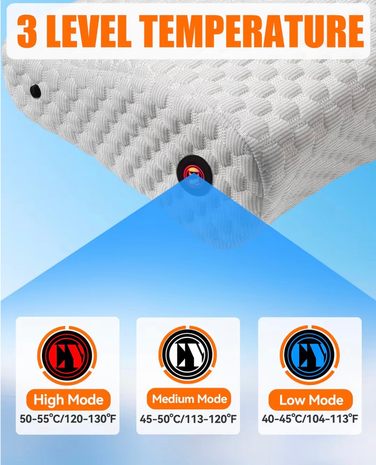 Heated memory foam pillow.