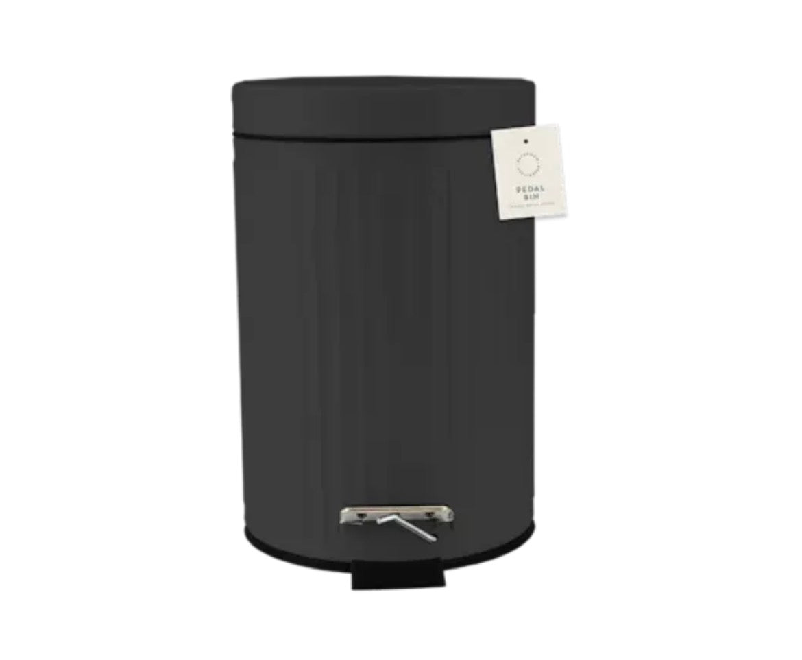 Ribbed metal pedal bin 3L