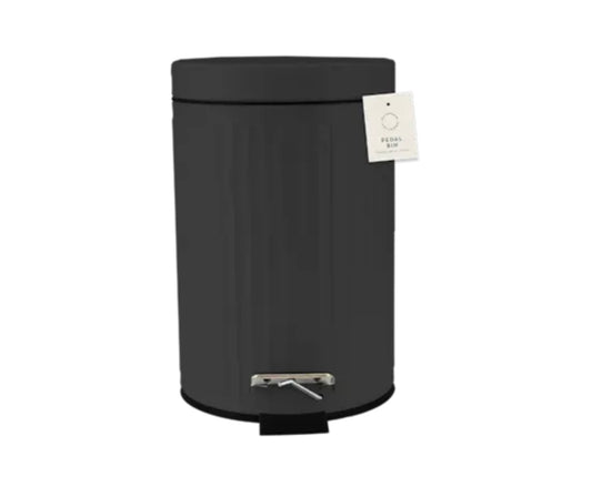 Ribbed metal pedal bin 3L