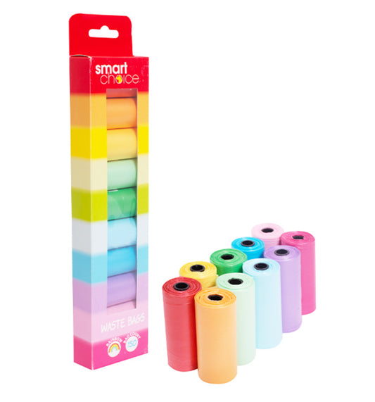 Rainbow dog poop bags