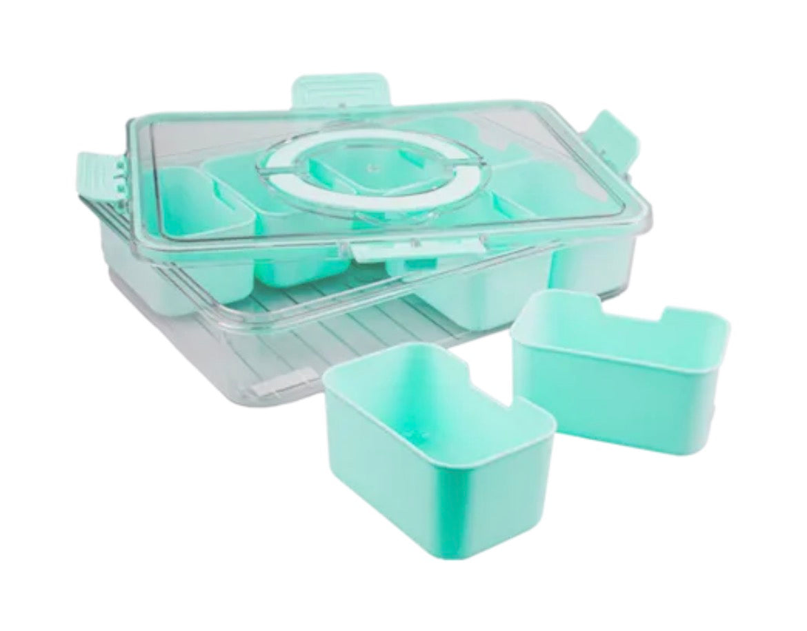 8-compartment snack box with handle