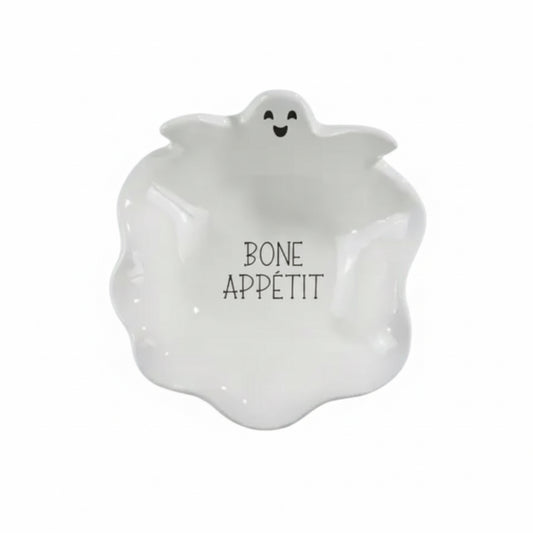 Halloween ceramic slogan ghost bowl