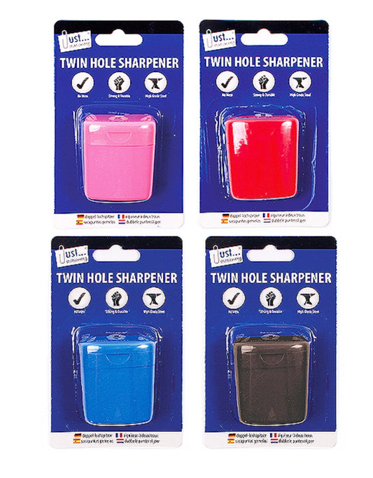 Twin hole pencil sharpener