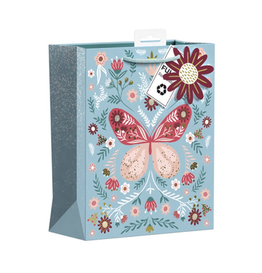 Medium gift bag - butterfly floral