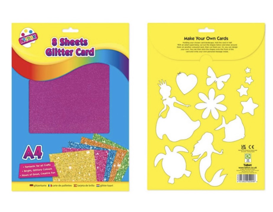 A4 glitter card 8 sheets