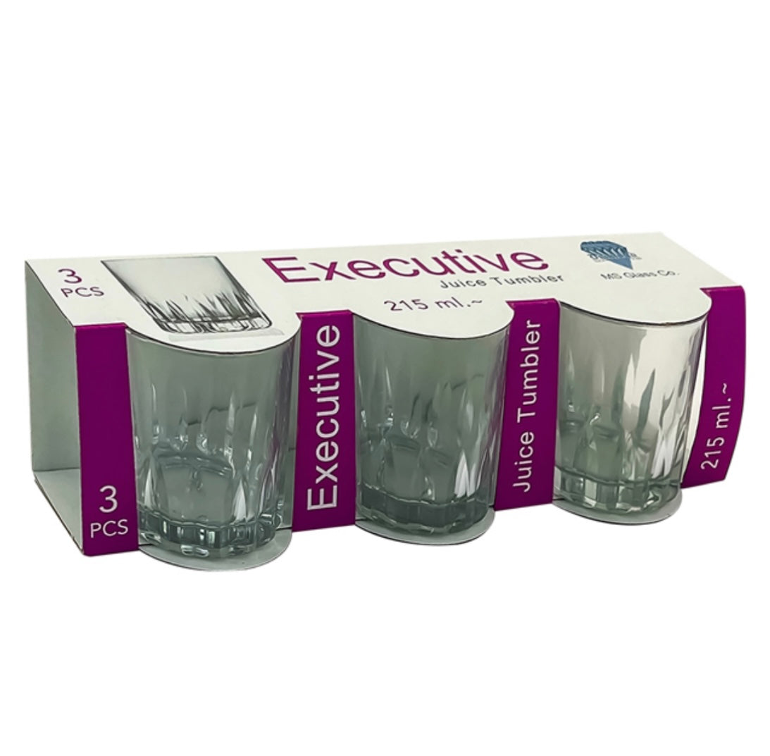 Glass juice tumblers 3 pack.