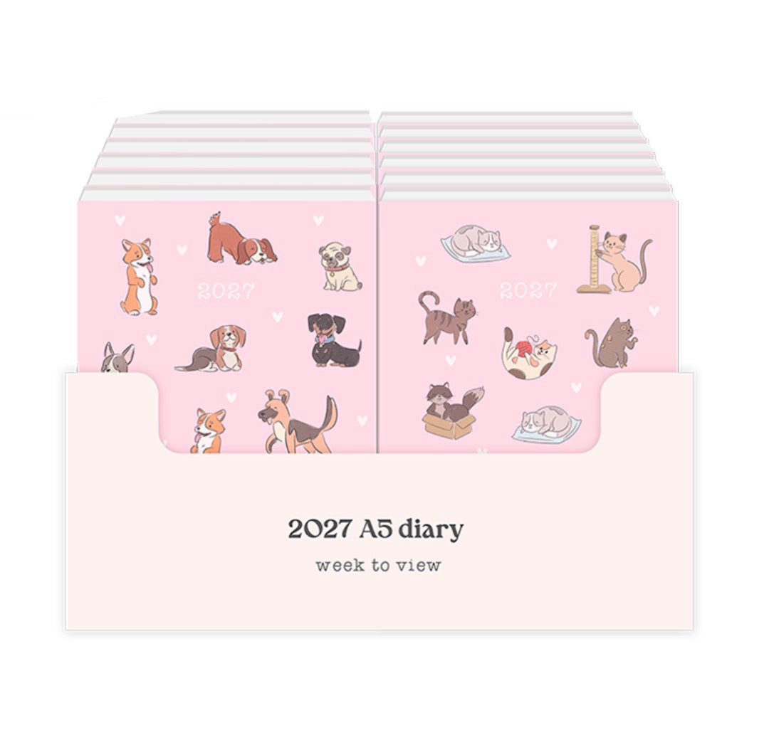 2027 A5 weekly diary & planner - pet
