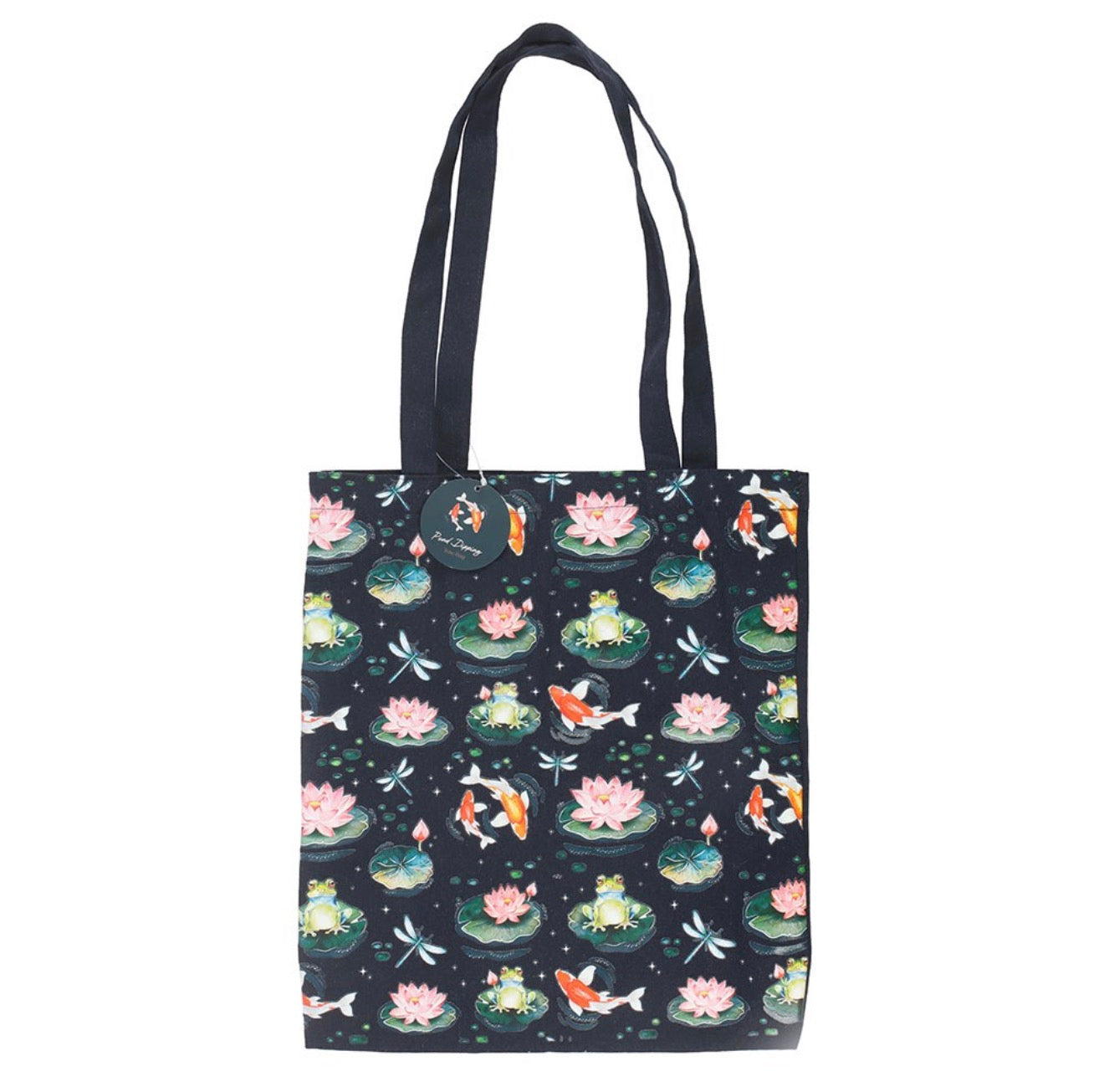 Pond print polycotton tote bag