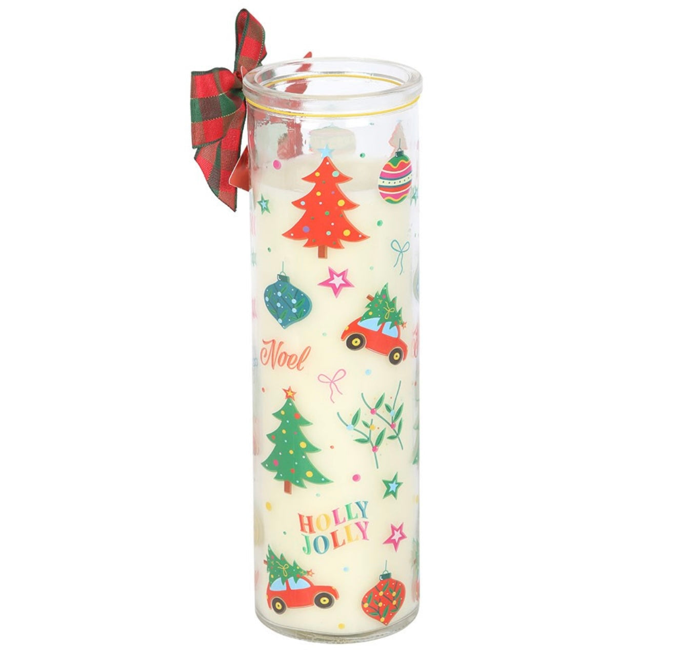 Tube candle - nostalgic Christmas print