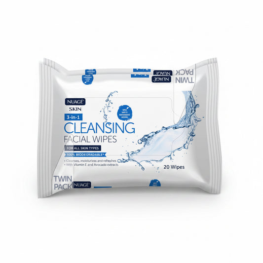 Nuage 3-in-1 cleansing face wipes twin pack