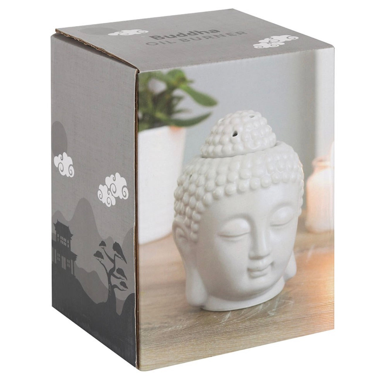 Small grey Buddha oil burner