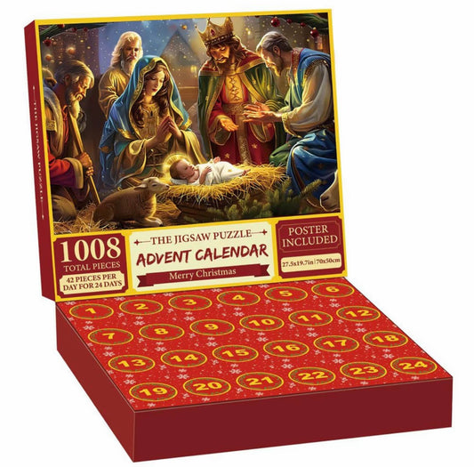 Christmas nativity advent calendar jigsaw puzzle - 1008 pieces