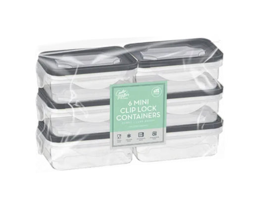 Rectangle clip lock container 200ml 6 pack