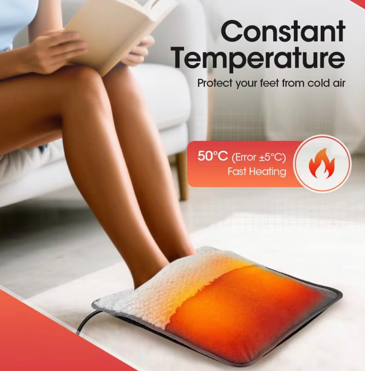USB electric heated foot warmer pad