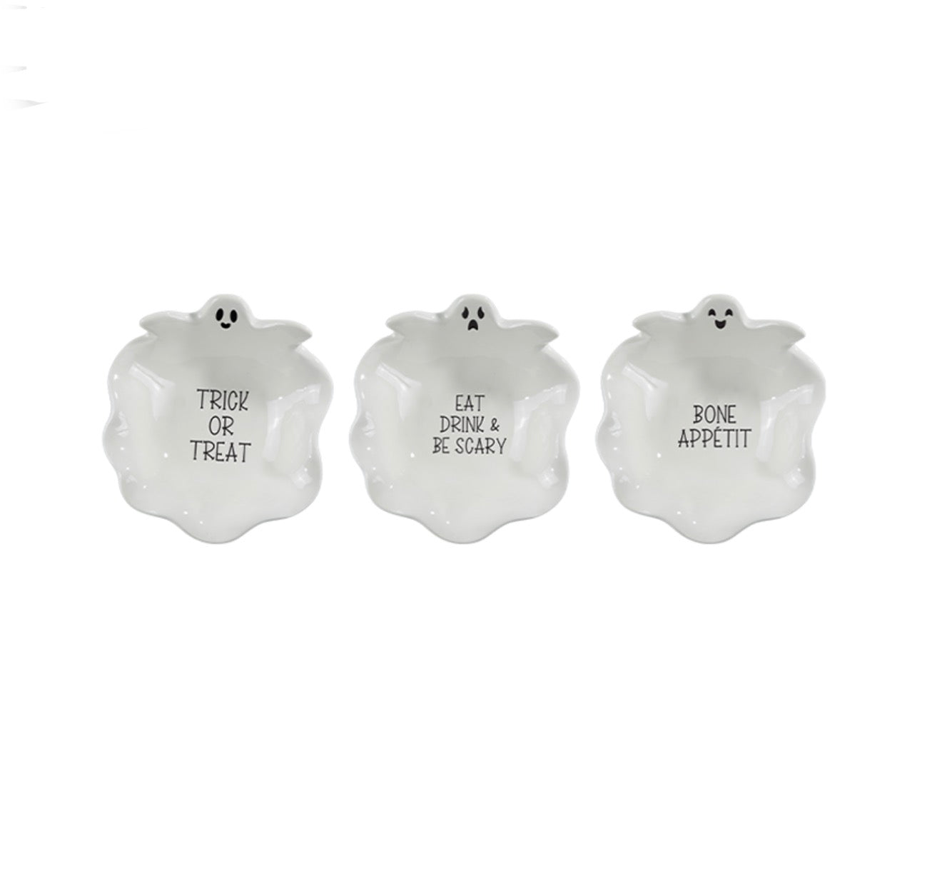 Halloween slogan ghost bowl