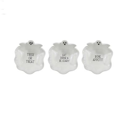 Halloween ceramic slogan ghost bowl