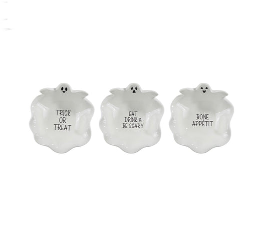 Halloween ceramic slogan ghost bowl