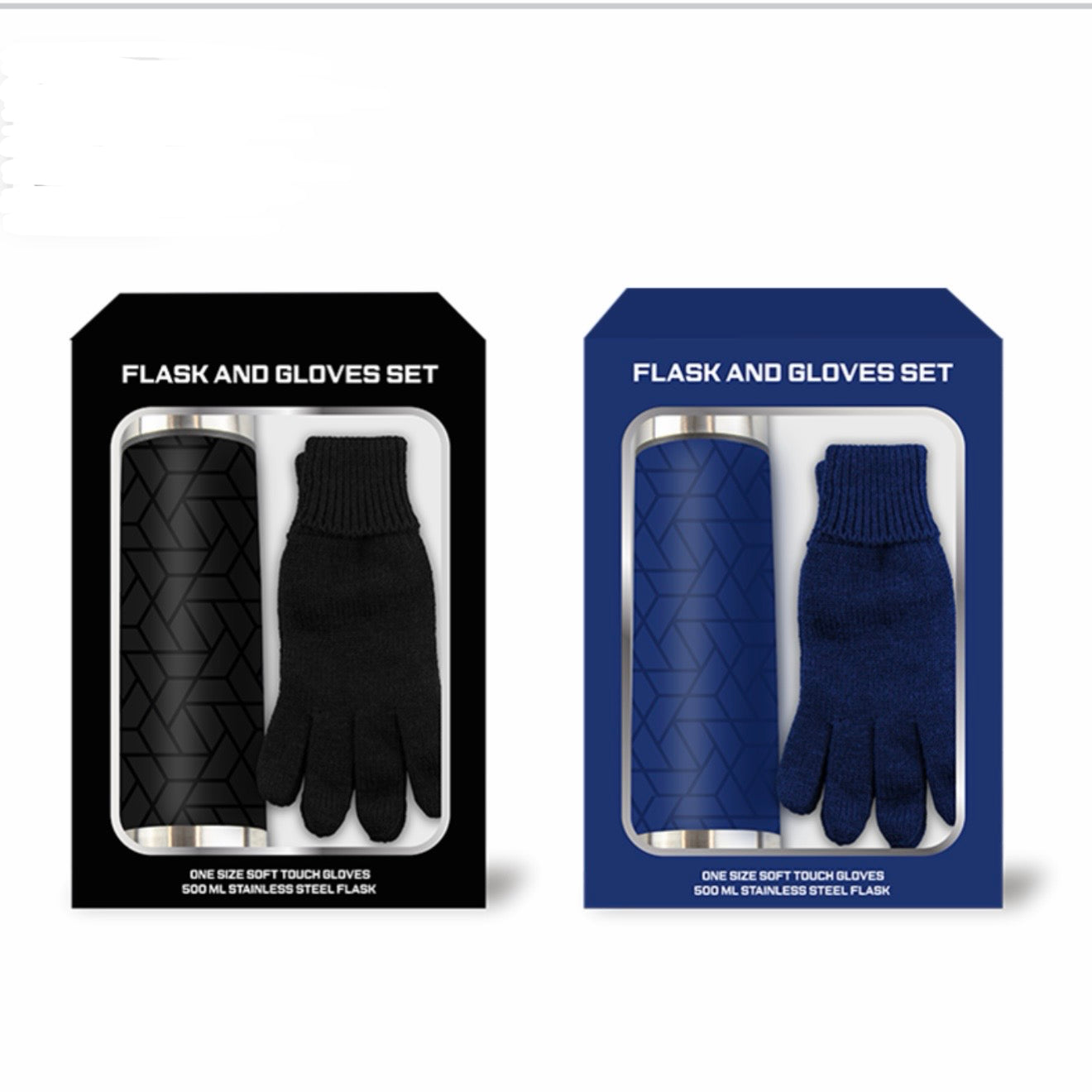 Stainless steel flask & gloves set