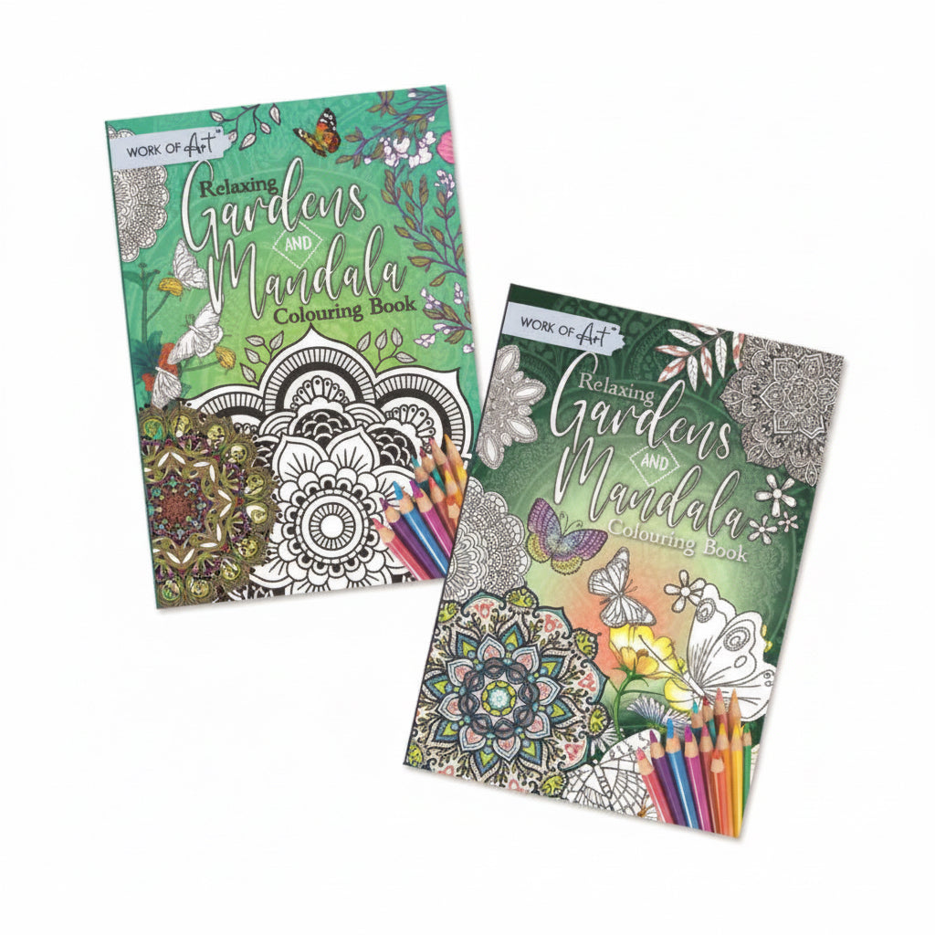Work of art colour A4 therapy colouring book - gardens & mandala
