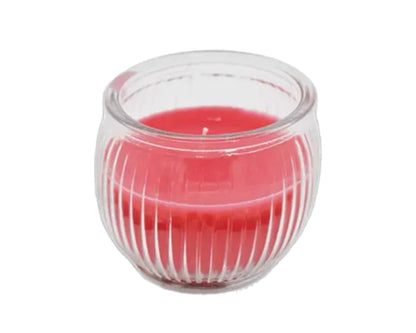 Christmas apple and cinnamon ribbed glass candle